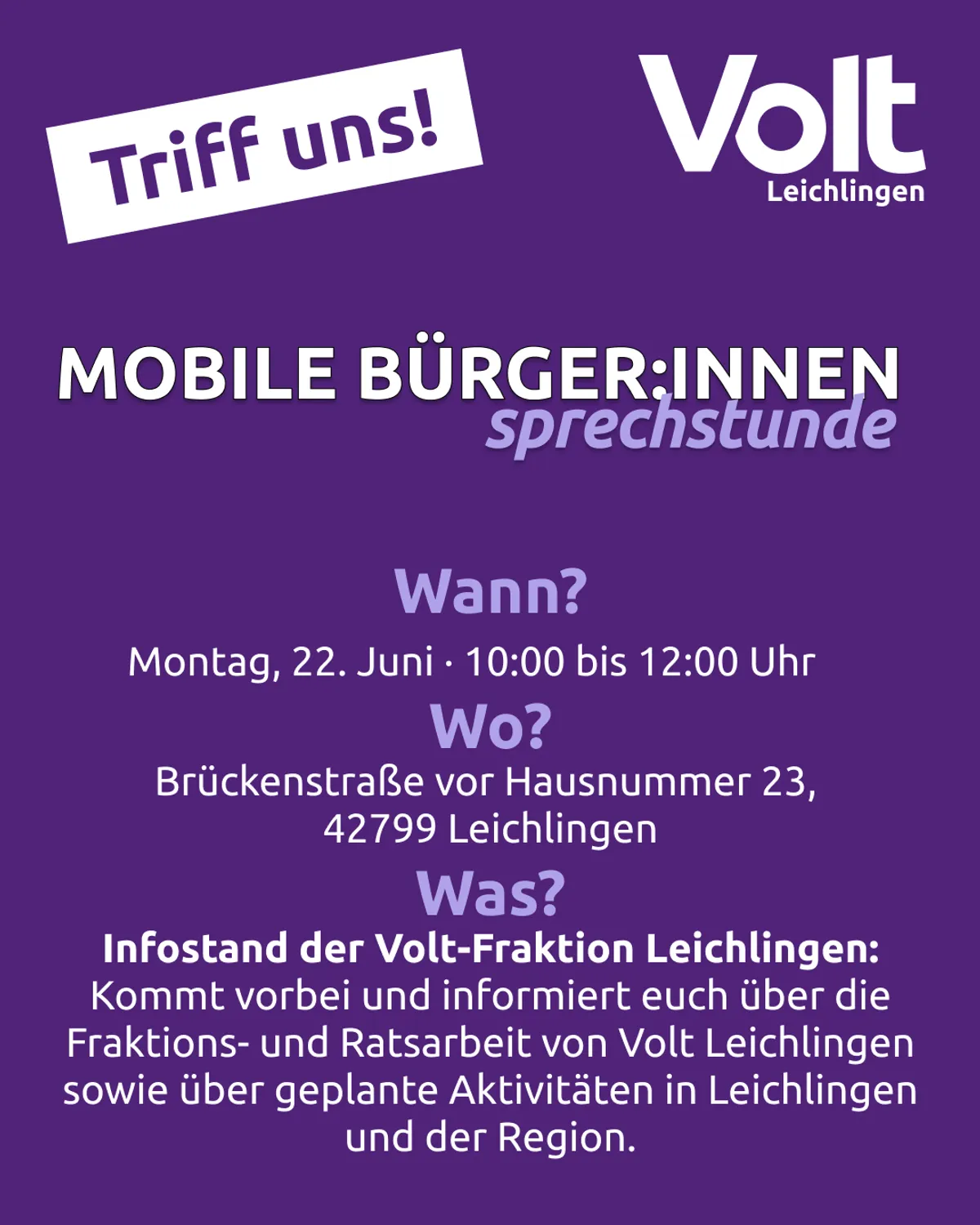 Mobile Bürger:innensprechstunde auf dem Marktplatz